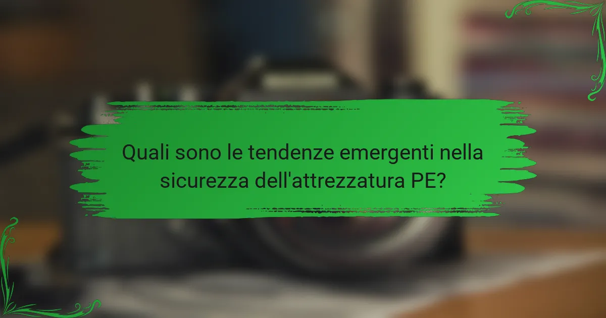 Quali sono le tendenze emergenti nella sicurezza dell'attrezzatura PE?