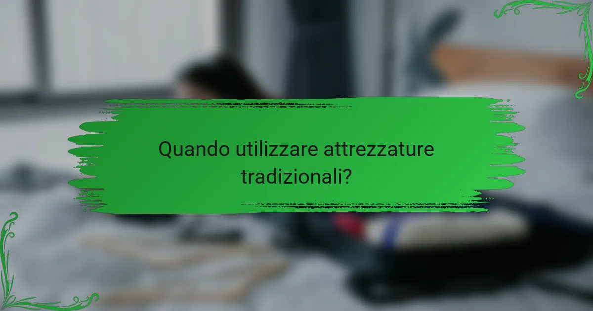 Quando utilizzare attrezzature tradizionali?